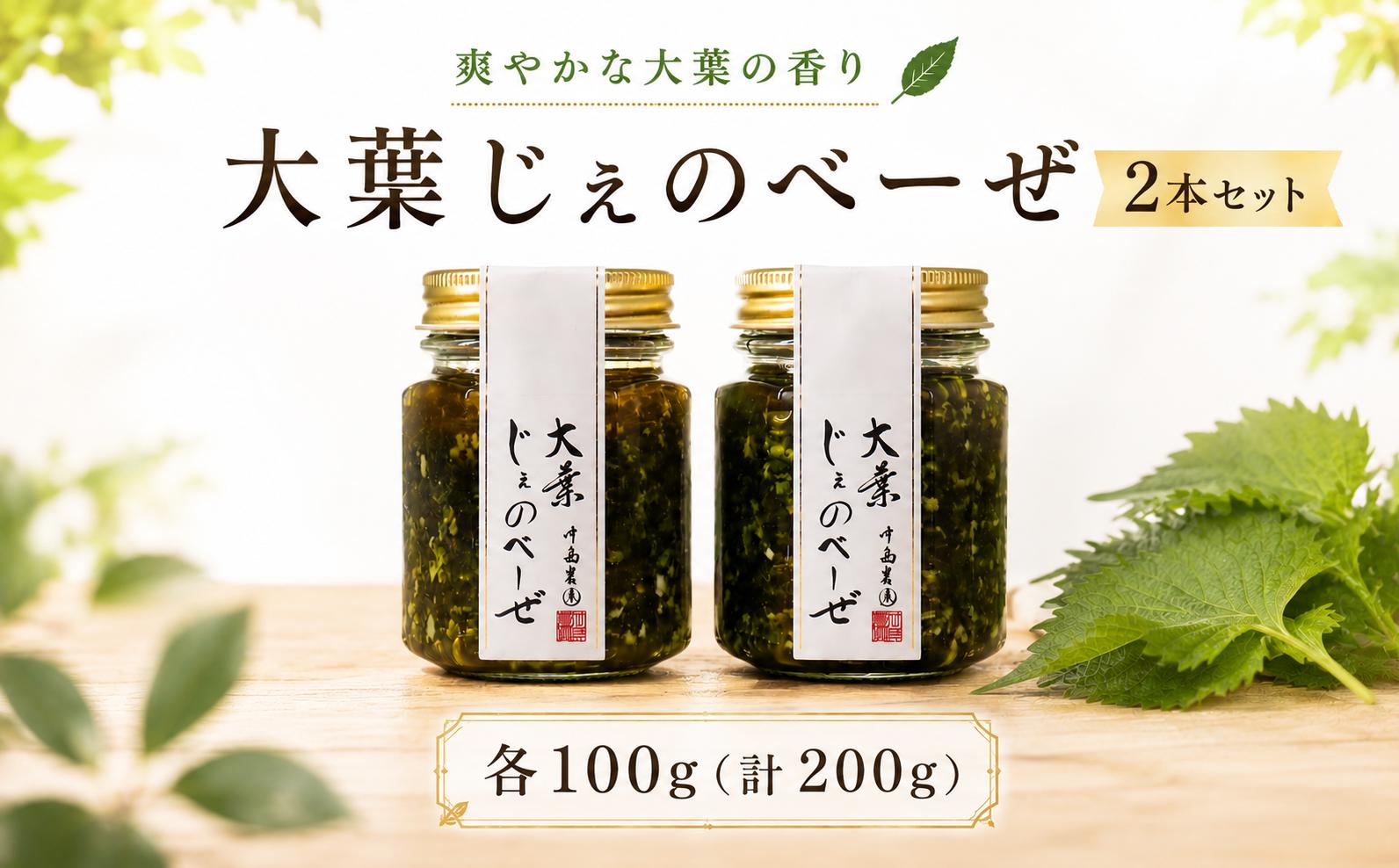 
                  大葉じぇのべーぜ 2本 セット 大葉 おおば しそ シソ ジェノベーゼ ソース 調味料 ジェノベーゼソース パスタ 料理 茨城県 鉾田市 中島農園
                