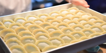 3回 定期便 地元野菜 ・ 国産素材 を使用 ニンニク不使用 手作り焼き餃子 ( 冷凍 ) 20個 【 手作り餃子の店 吉春 】 | 料理 食品 ぎょうざ ギョーザ 餃子 水餃子 冷凍餃子 人気 にん