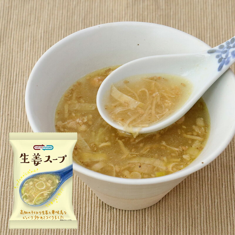 【ふるさと納税】スープ 『NATURE FUTURe』 フリーズドライ 生姜スープ 10食 高知県産 生姜 しょうが ショウガ 九州産 銘柄鶏 華味鶏 風味 冷え対策 うまみ 歯ごたえ 弁当 ギフト 三田市 兵庫県