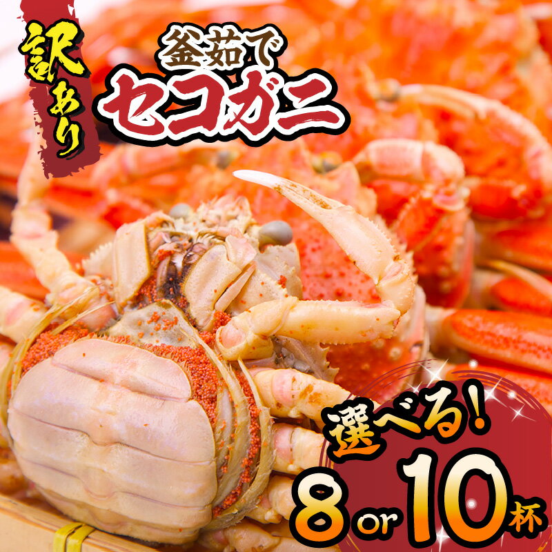 【ふるさと納税】【レビューキャンペーン実施中】【 数量限定 】 訳あり セコガニ 【選べる容量 8匹・10匹】冷凍 内子 外子 釜茹で 冷凍 産地直送 香美町 カニ 松葉ガニ せいこがに メスガニ 親ガニ コッペガニ 日本海フーズ 規格外 （欠足 傷 足折れ 汚れなど）送料無料