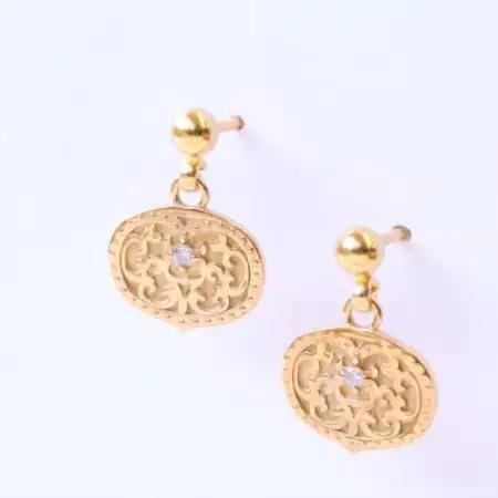 【Do_goods】 古墳時代の造形美　『心葉形杏葉』ダイヤモンド ピアス 659-873-D【配送不可地域：離島・沖縄県】【1490354】