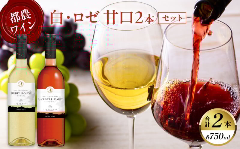 
            【チョイス限定・数量限定】白・ロゼ甘口2本セット 酒 ぶどう アルコール 国産_T014-031-C
          