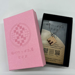 【曲げわっぱアクセサリー】スクエアタイプ　ネックレス　【65P6024】