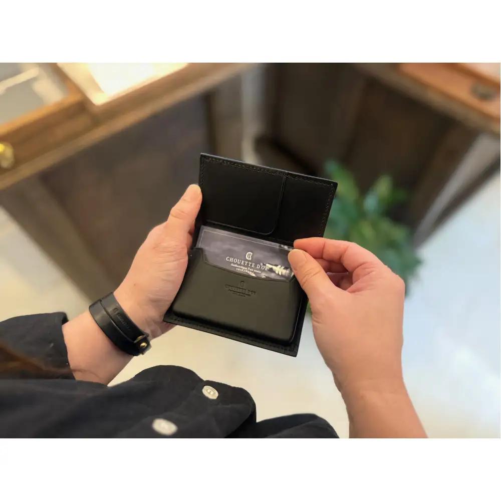 革職人が作る牛革名刺入れ Card case［BLK］