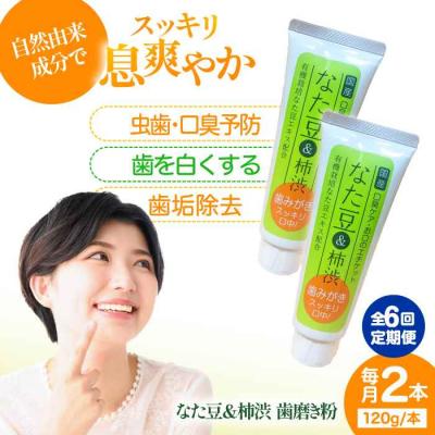 ふるさと納税 大洲市 【全6回定期便】なた豆&amp;柿渋 歯磨き粉 120g×2本セット[AGCS004]