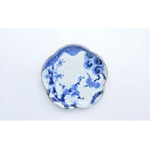 有田焼 松竹梅 花形8寸皿【まるぶん】食器 器 うつわ 皿 盛皿 メイン皿 パスタ皿 デザート皿 プレート ワンプレート 染付 花形 40000円 A40-429_イメージ5
