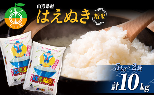 【令和7年度産】 山形県産 はえぬき精米 5kg×2袋計10kg ブランド米 こめ ご飯 ごはん 白米 F4A-0500
