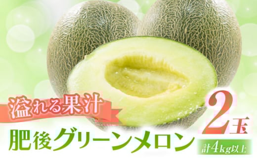 【2026年5月中旬～発送】肥後グリーンメロン 2玉（合計4kg以上））/ メロン めろん グリーンメロン 果物 フルーツ / 南島原市 / 長崎県農産品流通合同会社 [SCB088]