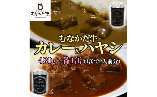 むなかた牛 金のカレー&銀のハヤシ 食べ比べセット（各1缶）【すすき牧場】_HA1271