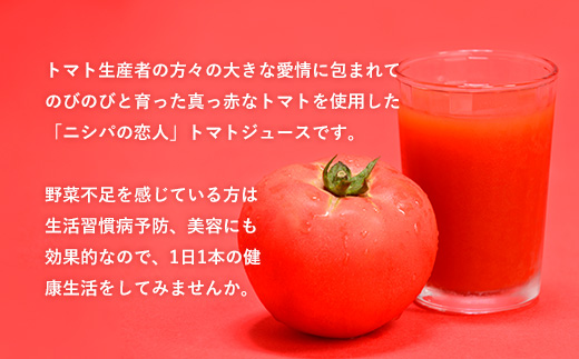 【TVで紹介！】【定期便】完熟生食用トマトの旨味たっぷり！“贅沢濃厚”「ニシパの恋人」トマトジュース無塩　60缶　毎月×3回  BRTH006_イメージ4