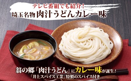 埼玉名物 肉汁うどん カレー味 3人前 2箱 常温 つゆ付き うどん カレー スパイス コシ 麺類 乾麺 郷土料理 埼玉県産小麦使用 家庭用 ギフト お取り寄せ 翁の郷 埼玉県 蓮田市