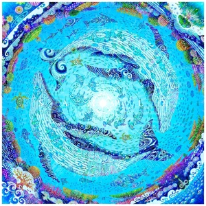 インテリア ［琉球イラストレーション］ 与儀勝之 『海の星 ～深海の舞い～ / Star of the Sea - Dance of the deep sea -』 額装Mサイズ  BCAI010 アート