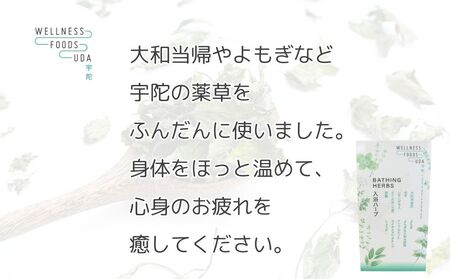 ミックス ハーブ 入浴剤 1箱(5包入)×2個／ ウェルネスフーズ UDA 大和当帰 薬草 リラックス ストレス解消 ボディケア 肌荒れ改善 疲労回復 大和当帰 ゆず レモングラス どくだみ 紫蘇 よ
