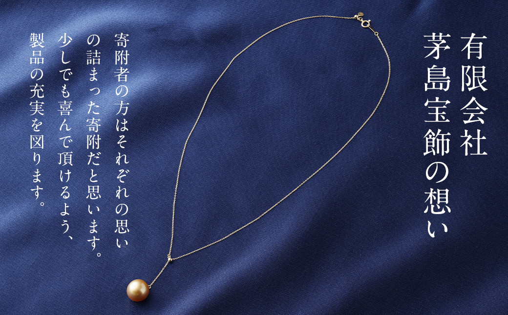 K18 南洋ゴールデン 真珠 Y チェーン ネックレス (45cm)