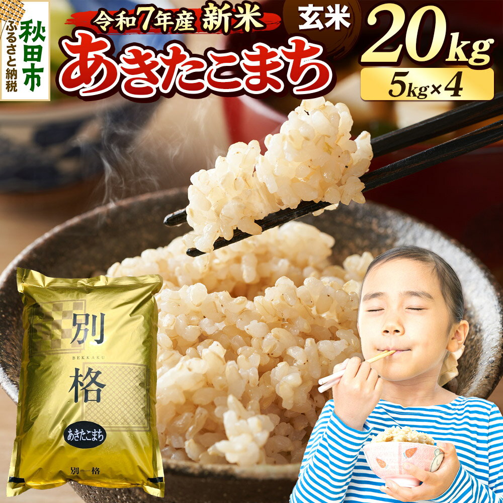【ふるさと納税】《令和7年産 新米》 米 あきたこまち 20kg（5kg×4袋） 【玄米】 秋田県産