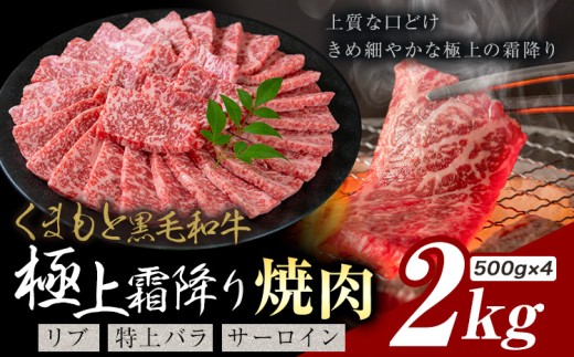 黒毛和牛 極上霜降り リブ サーロイン 特上バラ 焼肉 2kg《30日以内に出荷予定(土日祝除く)》熊本県 氷川町 牛 牛肉 和牛 ブランド牛