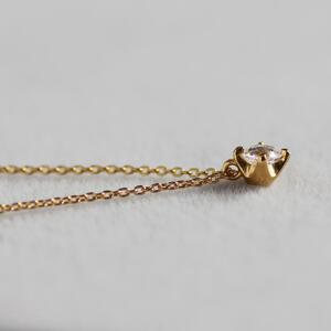 サステナブルなジュエリーを ラボグロウンダイヤモンド K18 ネックレス 0.2ct 4本たて爪　LAB-K18-002