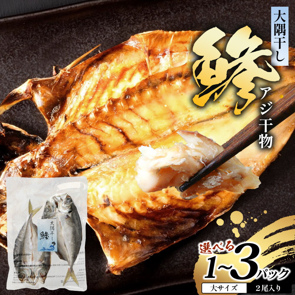 【ふるさと納税】鹿児島県産 アジ 干物［ 大サイズ　1枚 約22～25センチ］（選べる内容量！合計2枚・4枚・6枚）| 開き 大隅干し 冷凍 国産 鯵 ひもの 海鮮 新鮮 瞬間冷凍 産地直送 鹿児島県 南大隅町 ピットスリー