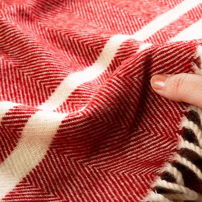 ふるさと納税 忠岡町 ウールひざ掛け　70cm×120cm(房込み)　レッド |  | 01