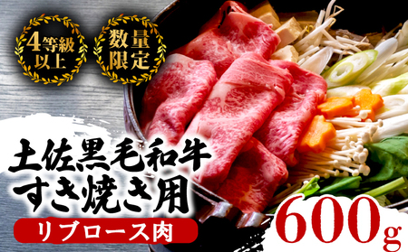 土佐 黒毛 和牛 すき焼き用 600g | リブロース肉 最上位等級 A4 A5  すきやき  スキヤキしゃぶしゃぶ用 鍋 焼肉用 小分け 冷凍 国産 牛肉 高知県 須崎 TM007
