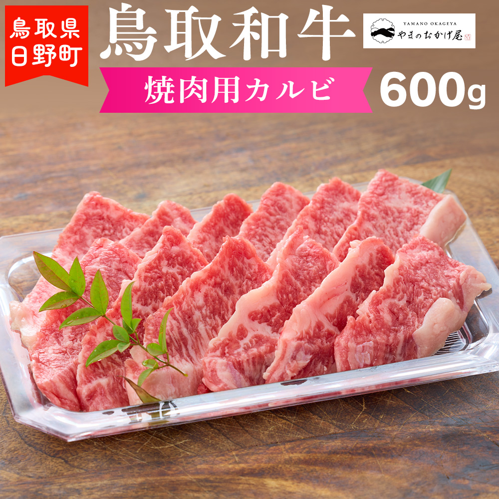 
鳥取和牛 焼肉用カルビ（600g）【やまのおかげ屋】HN020-001
