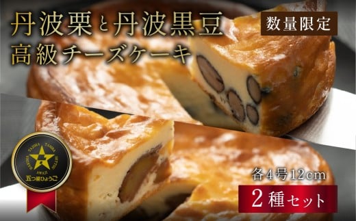 〈五つ星ひょうご選定〉丹波黒豆 チーズケーキ ＆ 丹波栗 の チーズケーキ （2種入り） 冷凍発送 栗 黒豆 チーズケーキ 丹波篠山 雪岡市郎兵衛 ケーキ 冷凍