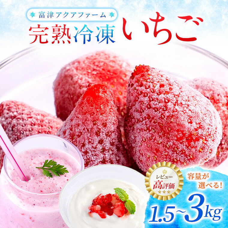 【ふるさと納税】＼レビューキャンペーン実施中！／いちご フルーツ 果物 ストロベリー ベリー 冷凍 おすすめ 完熟 1.5kg 1パック 3kg 1kg×3パック 数量限定 期間限定 富津アクアファーム 章姫 紅ほっぺ 真紅の美鈴 おいCベリー かおり野 黒いちご 送料無料 千葉県 富津市