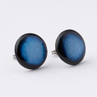 ふるさと納税 瑞浪市 【美濃焼】青むらタイルピアス(直径15mm) |  | 01