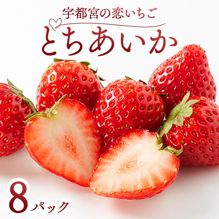 宇都宮の恋いちご「とちあいか」 8パック ー甘くて可愛い、愛されいちごー | 苺 イチゴ 果物 フルーツ 栃木県 宇都宮市 ※2025年12月中旬～2026年3月下旬頃に順次発送予定