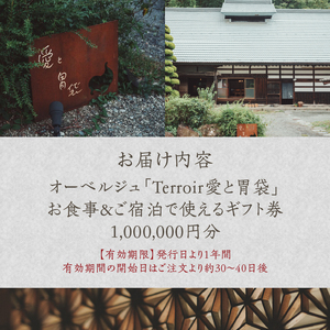 【Terroir愛と胃袋】お食事＆ご宿泊ギフト券【1,000,000円分】 [h295]