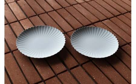 A25-333 1616/ TY Palace Plate 220 2枚セット 有田焼 器 食器 皿 グレー プレート