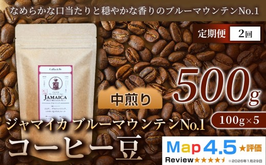 【定期便】ジャマイカ　ブルーマウンテンNo.1　（100g×5袋）×全2回