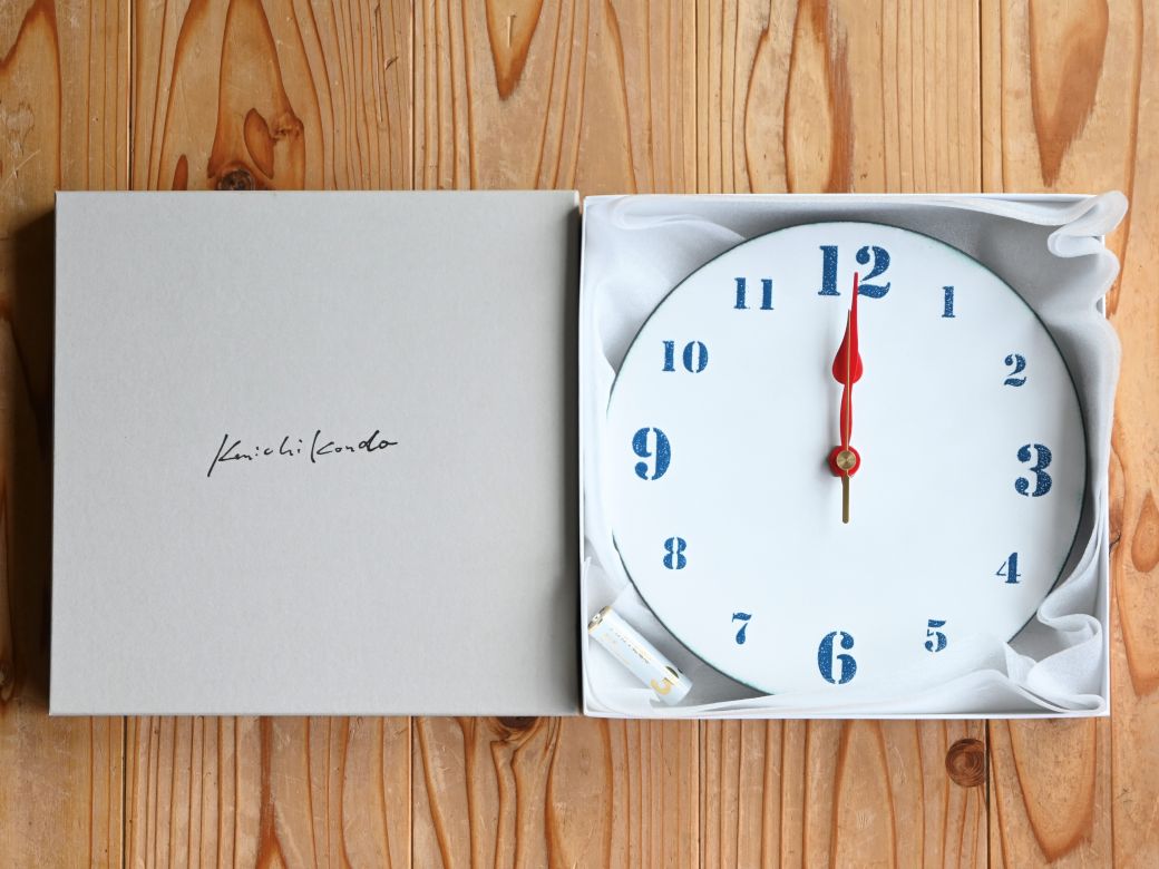 時計 壁掛け時計 文字盤M 七宝（白地に青文字）