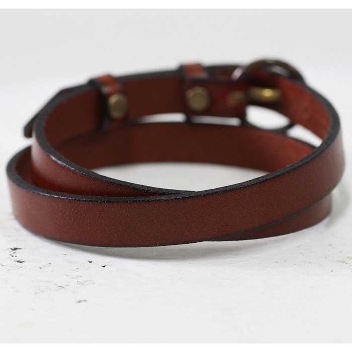 【ふるさと納税】存在感抜群【イタリアンレースブレスレット】2重巻きレザーアクセサリー 牛革 ベルトカラー：茶 WL006 茶