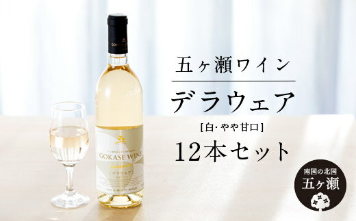 【ふるさと納税】五ヶ瀬ワイン デラウェア（白・やや甘口） 720ml 12本 五ヶ瀬ワイナリー ワイン 白ワイン 柑橘系 肉料理 国産 宮崎 五ヶ瀬町 五ヶ瀬町産ぶどう100％