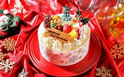 【ふるさと納税】2025年 クリスマスケーキ 生クリームケーキ 5号 ホール型 【2025年12月18日から23日発送予定】｜ケーキ クリスマス 先行予約 予約 ホールケーキ 生クリーム ケーキ屋 スイーツ ロウソク付き 大阪府 阪南市 送料無料