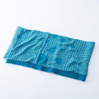 ふるさと納税 見附市 花柄ジャガードスヌード C/#ターコイズ