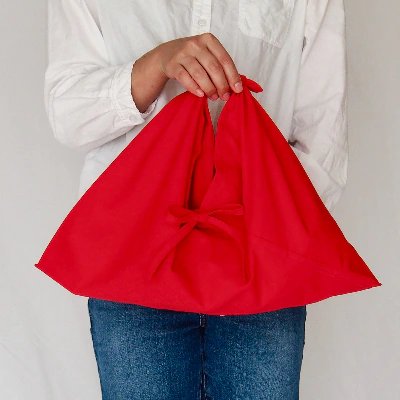 【ふるさと納税】あづま袋 (エコバッグ) カラー レッド Mサイズ 1セット あずま袋 ／ Maco サブバッグ 風呂敷 手ぬぐい 奈良県 田原本町