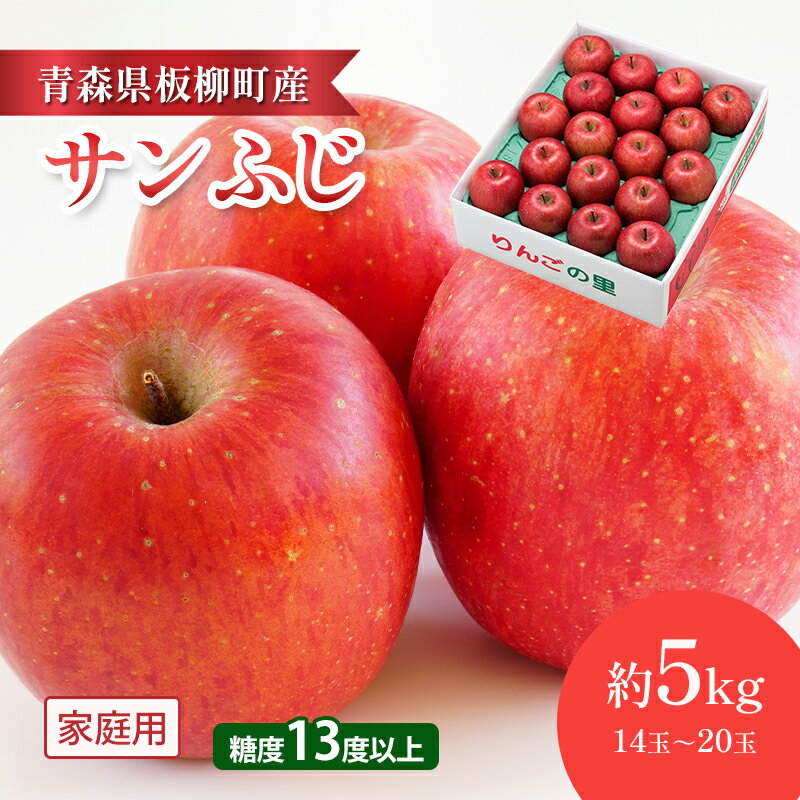 【ふるさと納税】【園地指定・情熱サンふじ】糖度13度以上/家庭用サンふじ/約5kg　青森県　りんご　リンゴ　林檎　フルーツ　くだもの　果物　お届け：2025年12月上旬～2026年4月下旬まで