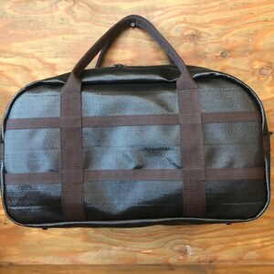 11-62BR　【SUWAプレミアム】FIRE HOSE PRODUCTS　ボストンバック　ブラック（L）（パイピングカラー：茶）／バッグ ブラック メンズ ボストン 旅行 鞄 カバン 信州 諏訪