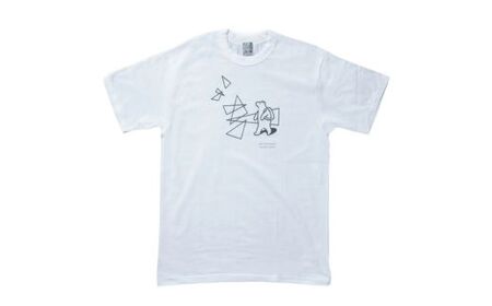 「知床トコさん」×久米繊維　コットンTシャツ　三角デザイン柄/白　XLサイズ　半袖【配送不可地域：離島・沖縄県】【1634928】