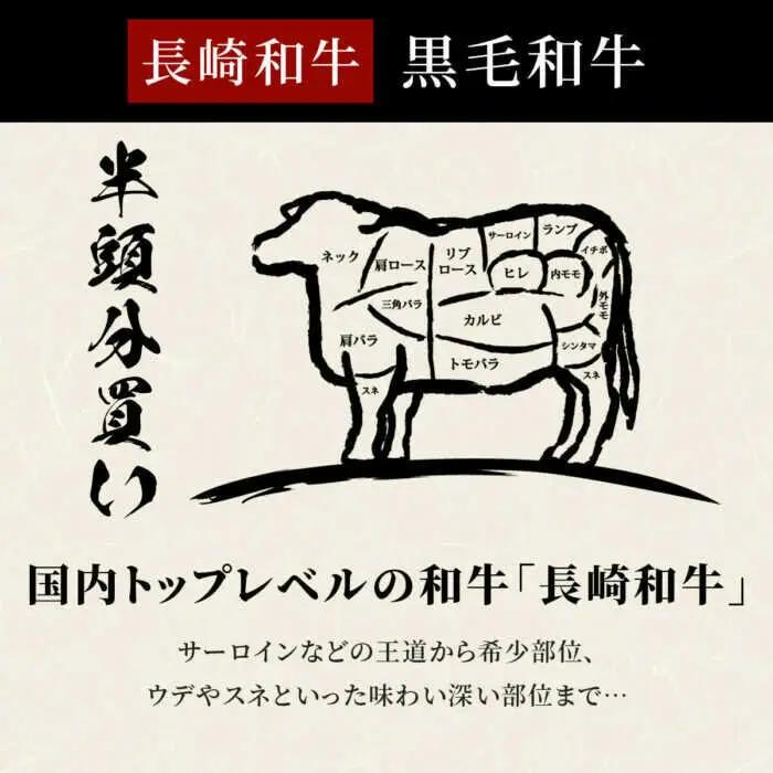 長崎和牛 牛半頭分買い　一括納品 [JGV018]
