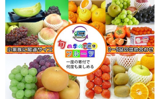 
【定期便3回Sサイズ】 フルーツ セット 定期便 ( 約3 ～ 5品 × 3ヶ月 ) ｜産直あきんど 香川産 四季のフルーツ 創業100年

