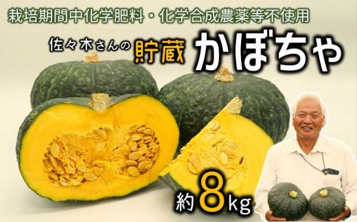 
                  栽培期間中化学合成農薬等不使用！甘みが凝縮された"貯蔵かぼちゃ”（約8㎏）
                