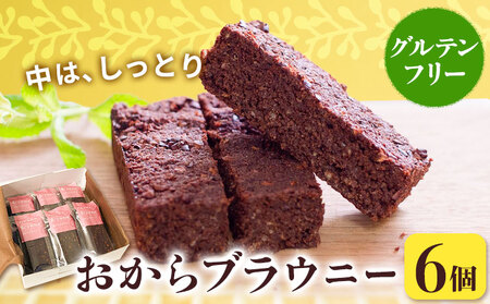 グルテンフリーのおからブラウニー 6個入りセット YUKIFOODデザインスタジオ《90日以内に出荷予定(土日祝除く)》焼き菓子 おから ブラウニー 小麦不使用 スイーツ デザート 徳島県 佐那河内村【配送不可地域あり】※離島