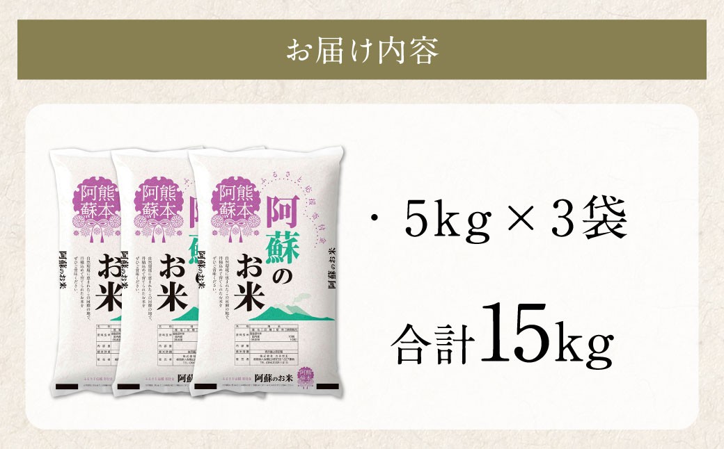 【訳あり】阿蘇のお米 合計15kg