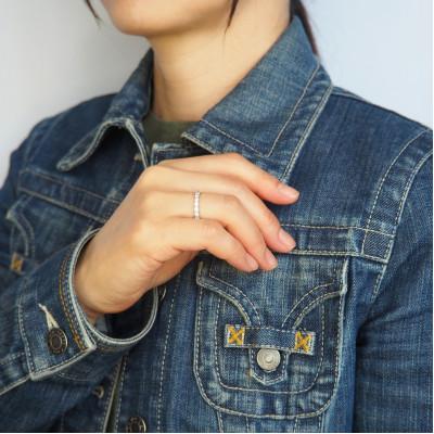 ふるさと納税 山梨県 PT900 0.5ct 一文字ダイヤモンド リング　#10　HR-009178 |  | 03