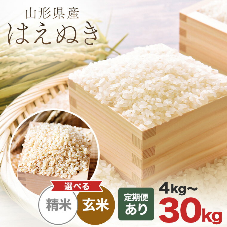 【ふるさと納税】【令和7年産】山形県産「はえぬき」4kg〜30kg 選べる内容量 定期便 精米 玄米_A184(R7)