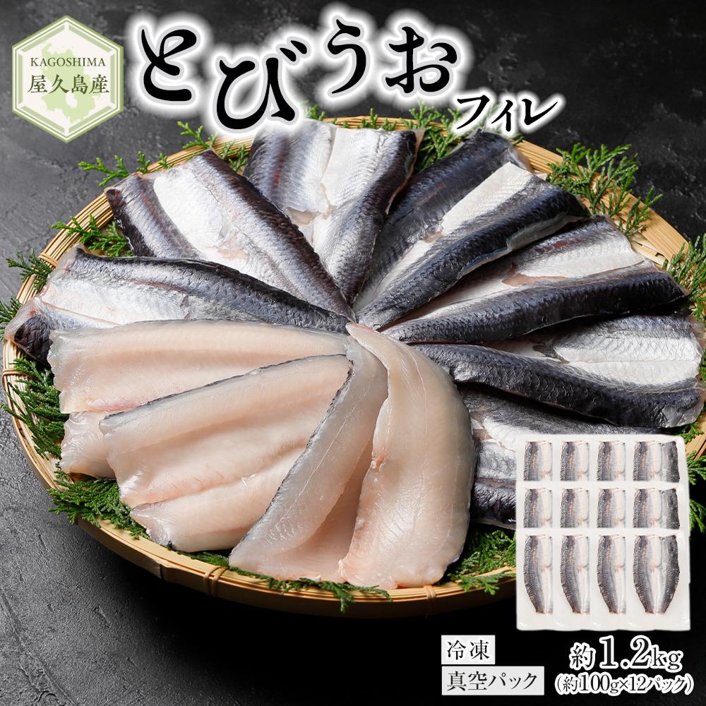 【ふるさと納税】屋久島産 とびうお フィレ 約1200g（約100g×12パック）冷凍 真空パック | 個包装 飛び魚 飛魚 トビウオ 魚 さかな 刺し身 魚介 海鮮 海鮮丼 海の幸 冷凍 お取り寄せ グルメ 屋久島 屋久島町 鹿児島県