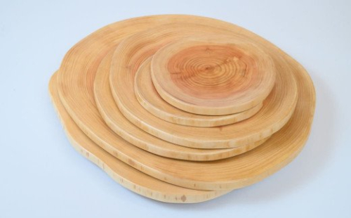 【FF04】尾鷲ヒノキ職人の「おもてなし年輪皿6枚セット（大中小×各2枚）」